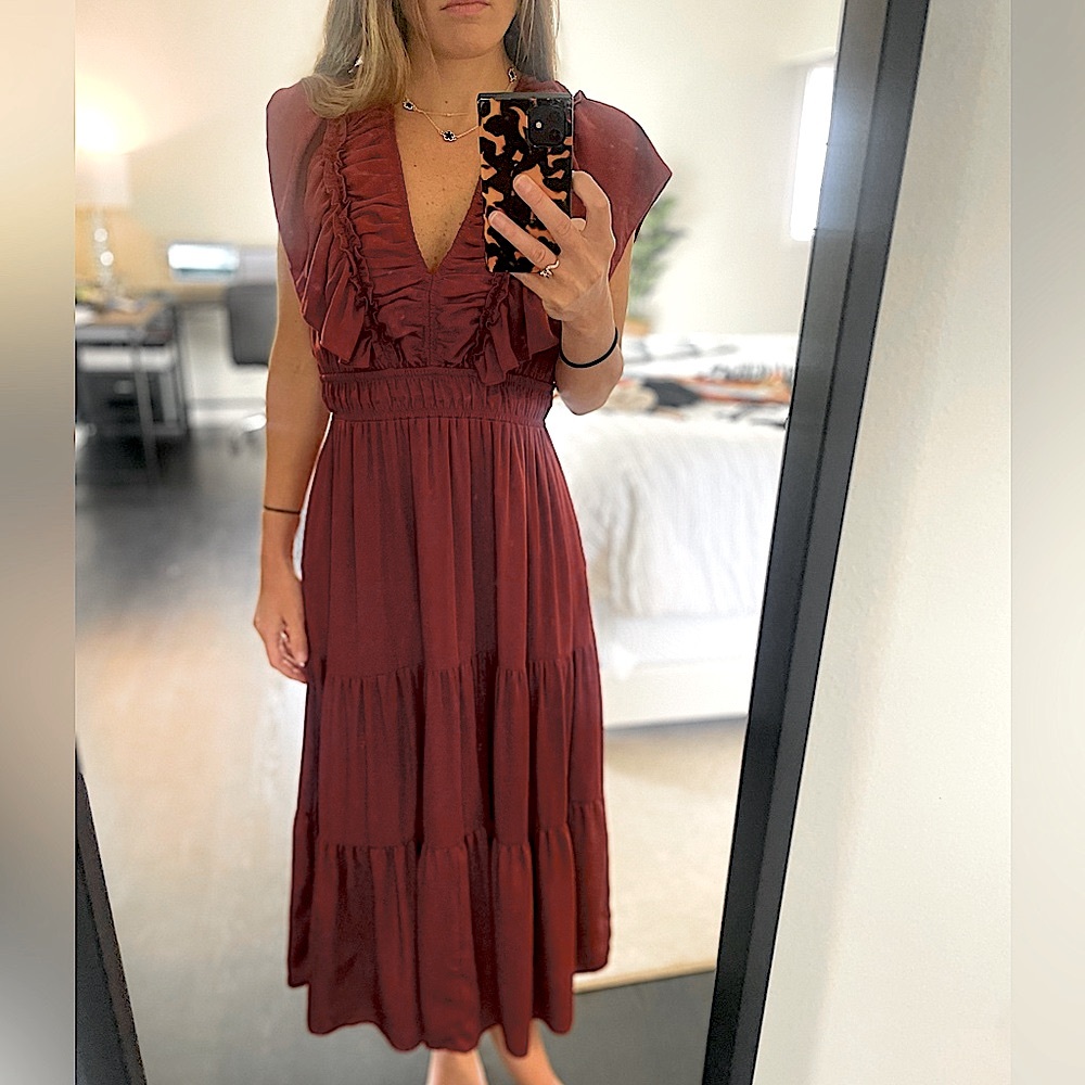 Melloday Women’s Boho Satin Midi Dress
